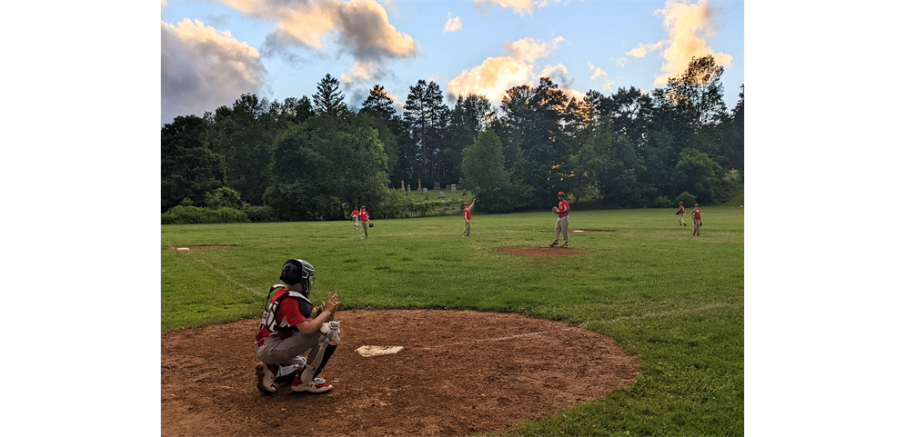 Majors Baseball Warming Up in Grand Gorge, NY, June 9, 2022